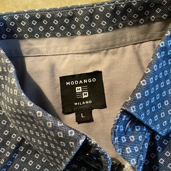 MODANGO MILANO long sleeve dress shirt, grayish hue colour, size L, 100% cotton - Picture 2 of 6